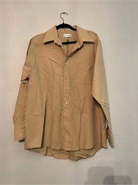Van Heusen Men's Light Tan Button-Front Shirt Jacket
